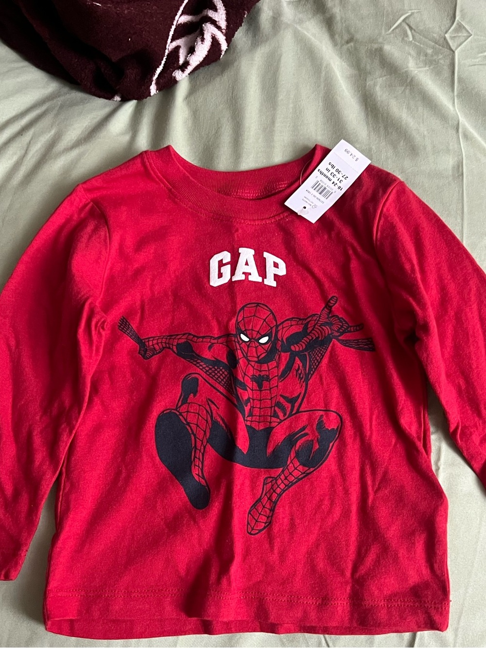 GAP Baby Red Spider-Man Long Sleeve Shirt